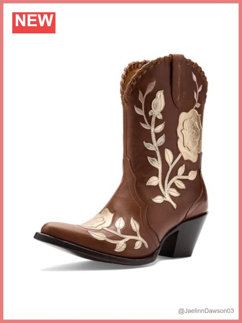Leather Mid-Calf Equestrian Boots Plain Toe Block Heel Pull-On